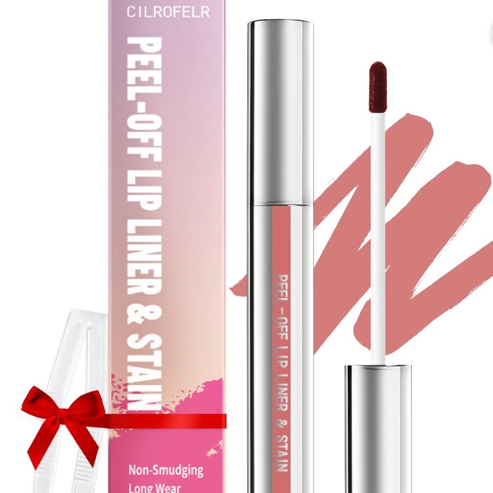 Cilrofelr Peel Off Lip Liner Stain, Long Wear Tattoo Lip Liner with Tweezer.